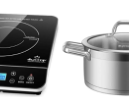 induction cooktop and pot