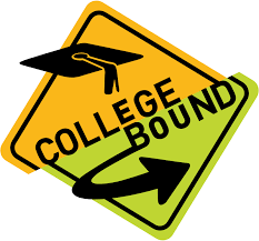 road sign reads college bound