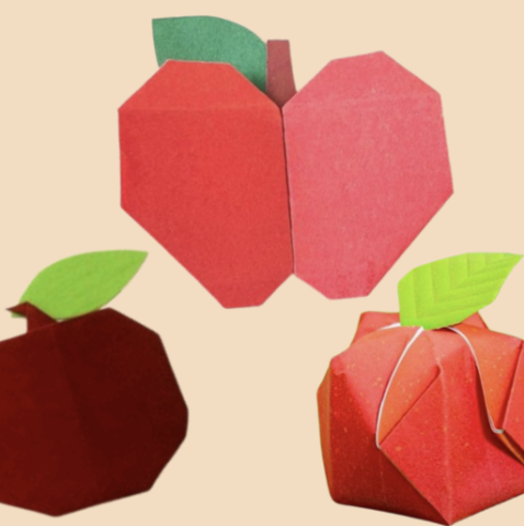 red origami apples