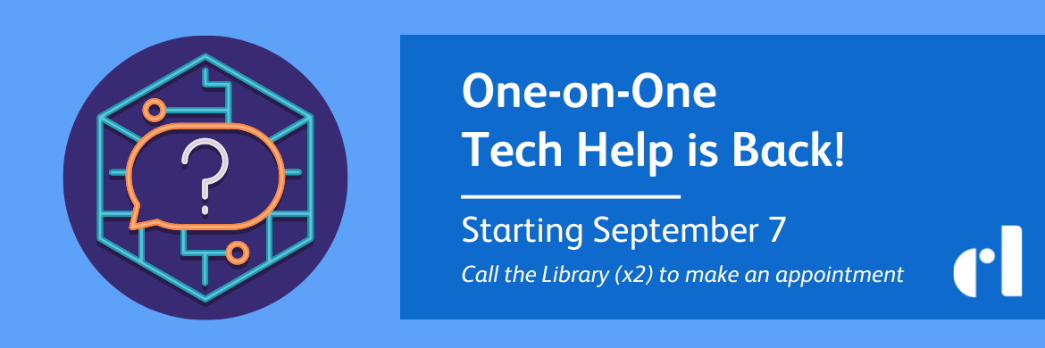 One on One tech help is back starting September 7